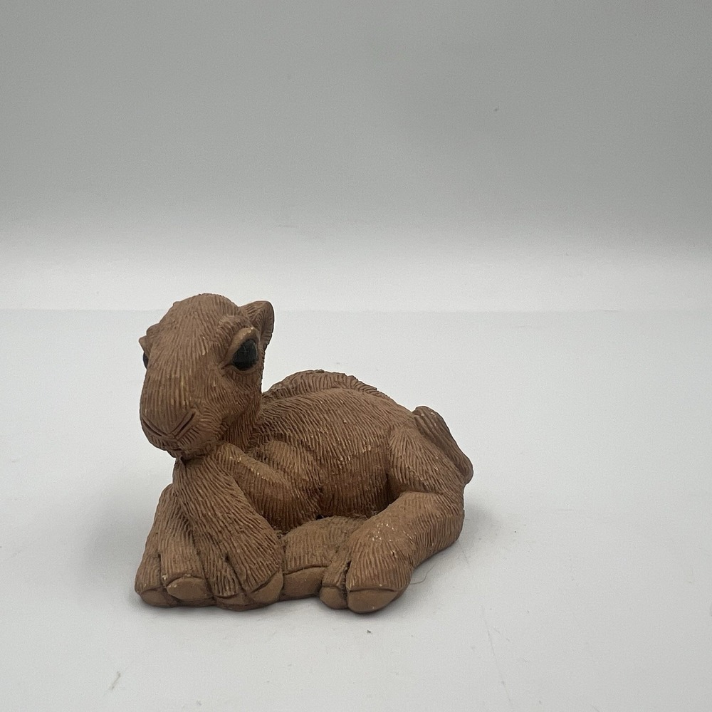 Vintage Don James Clay Critters Brown Baby Camel Mini Figurine Signed